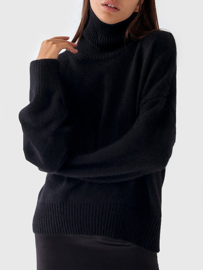 Dames Gebreide Coltrui Met Oversized Pasvorm En Lange Mouwen