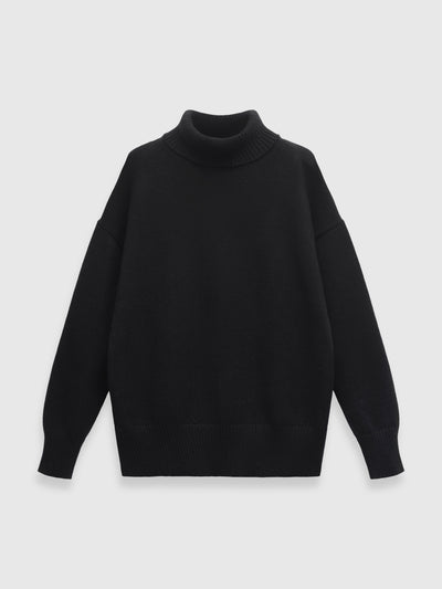 Dames Gebreide Coltrui Met Oversized Pasvorm En Lange Mouwen