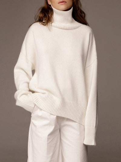 Dames Gebreide Coltrui Met Oversized Pasvorm En Lange Mouwen