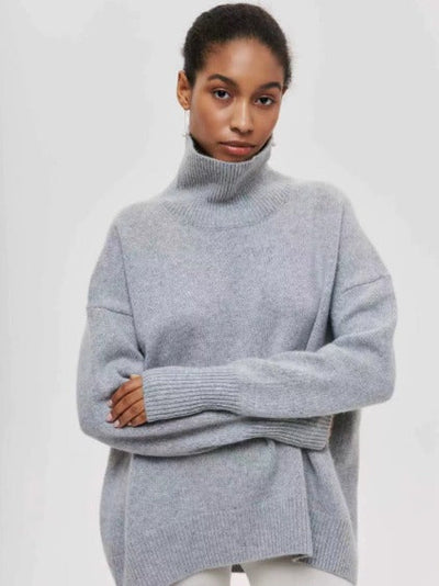 Dames Gebreide Coltrui Met Oversized Pasvorm En Lange Mouwen