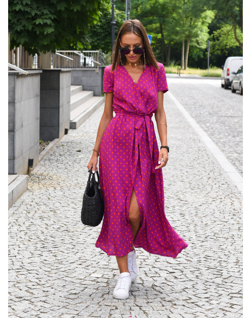 Dames Zomer Maxi Jurk Met Bloemenprint En V-Hals