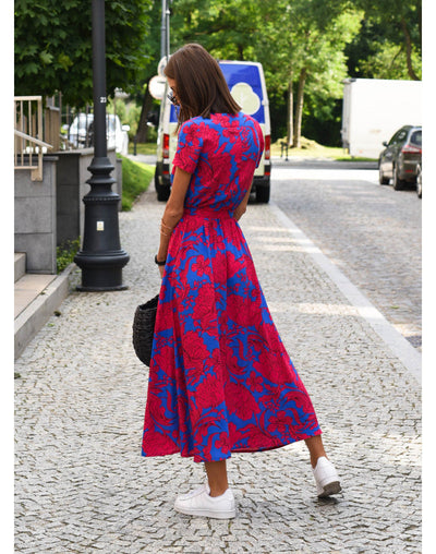 Dames Zomer Maxi Jurk Met Bloemenprint En V-Hals