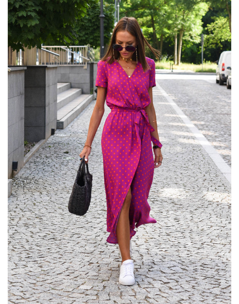 Dames Zomer Maxi Jurk Met Bloemenprint En V-Hals