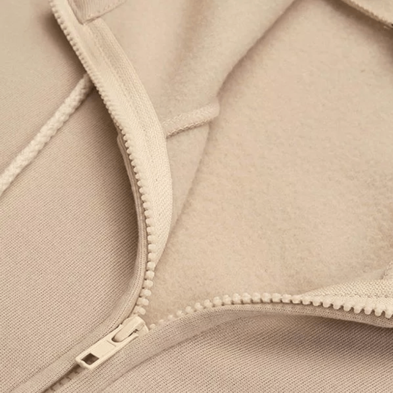 Dames Lange Hoodie Met Rits En Capuchon