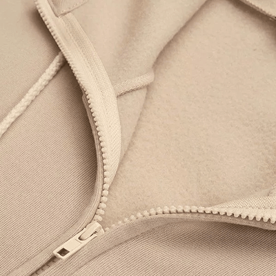 Dames Lange Hoodie Met Rits En Capuchon