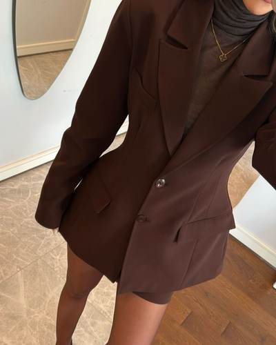 Dames Tailored Blazer Met Getailleerde Pasvorm En Lange Mouwen