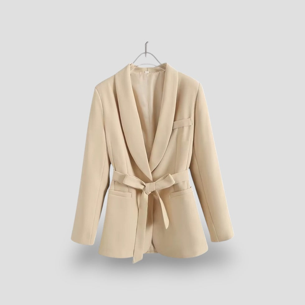 Dames Blazer Jas Met Ceintuur