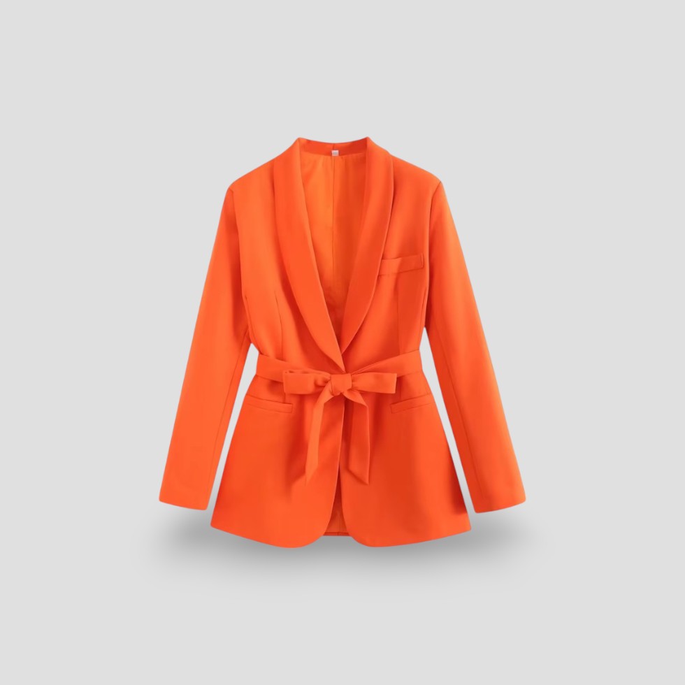 Dames Blazer Jas Met Ceintuur