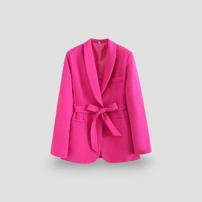 Dames Blazer Jas Met Ceintuur