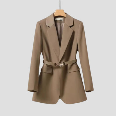 Dames Blazer Met Ceintuur En Lange Mouwen