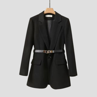 Dames Blazer Met Ceintuur En Lange Mouwen