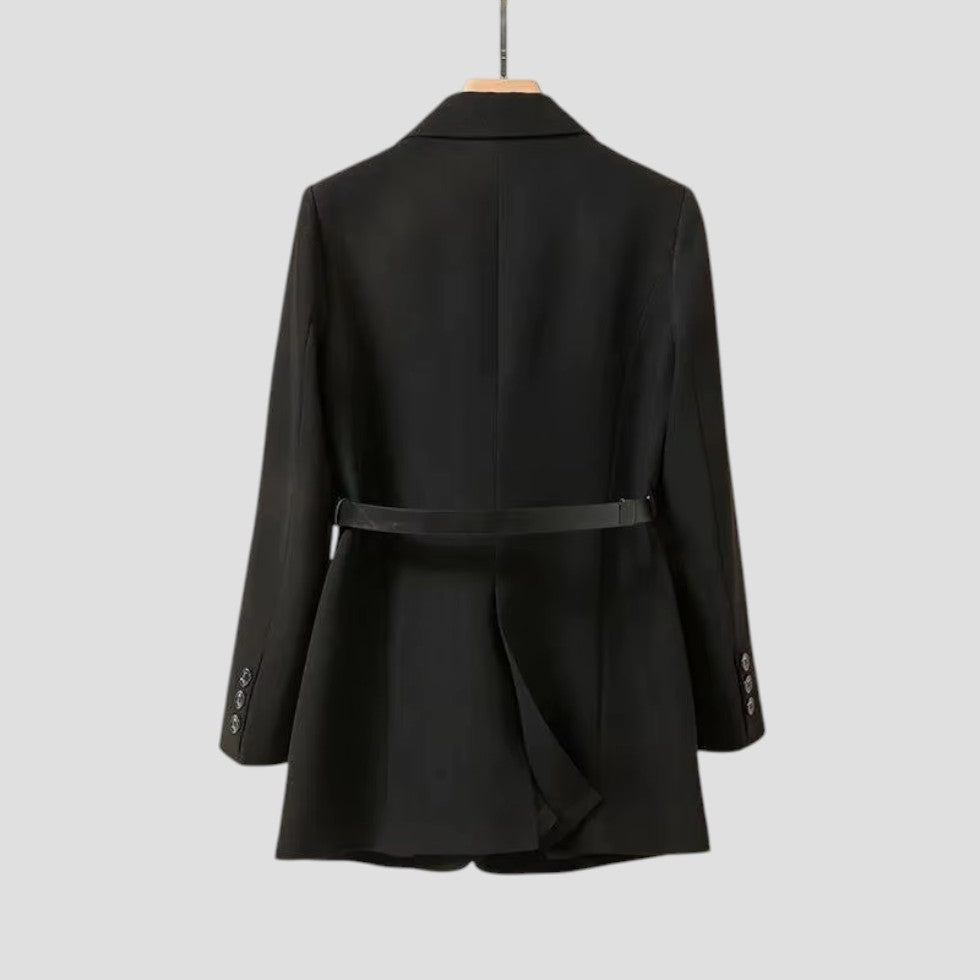 Dames Blazer Met Ceintuur En Lange Mouwen