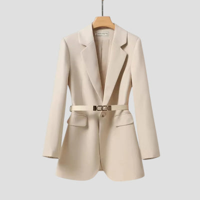 Dames Blazer Met Ceintuur En Lange Mouwen
