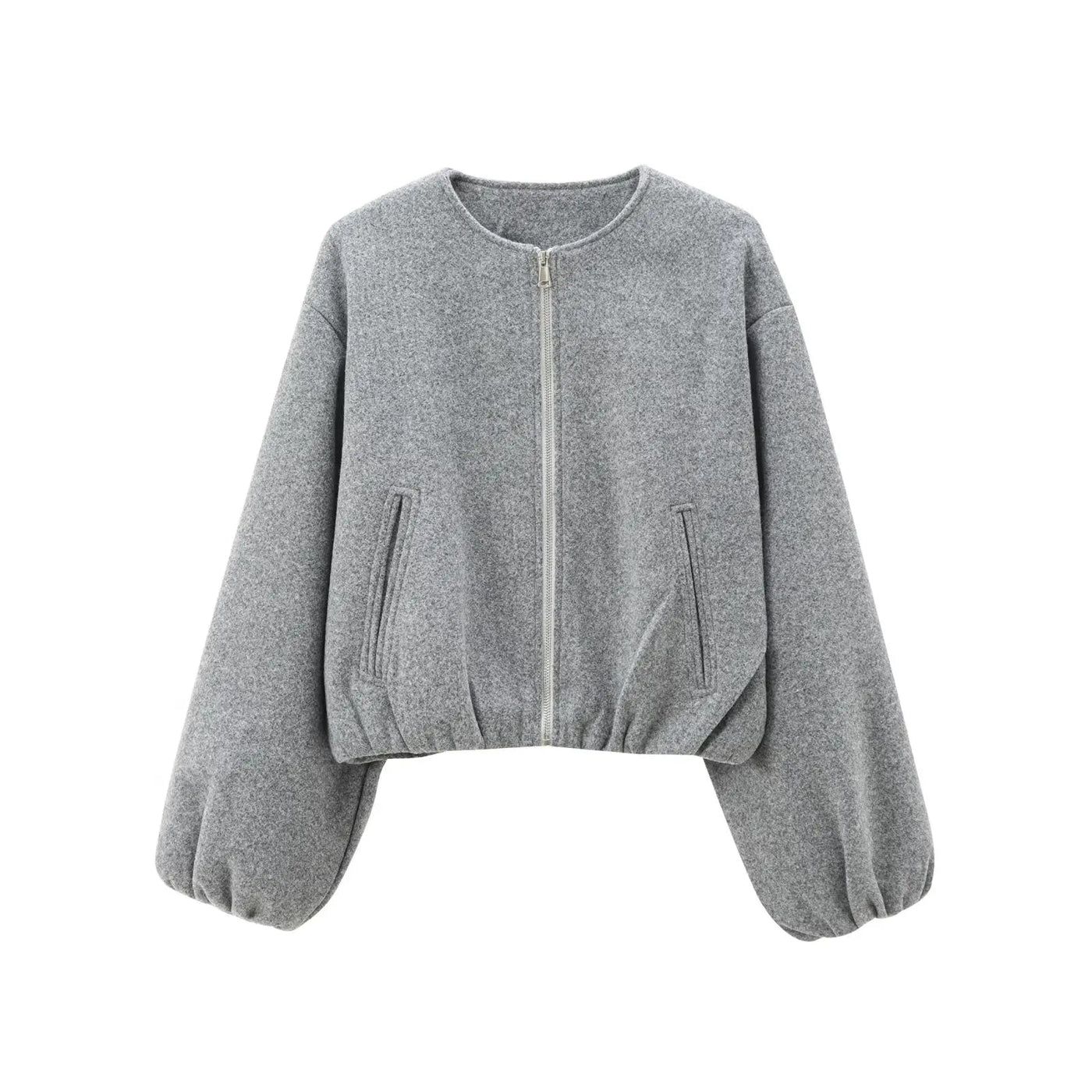 Dames Bomberjack Met Rits En Elastische Fit