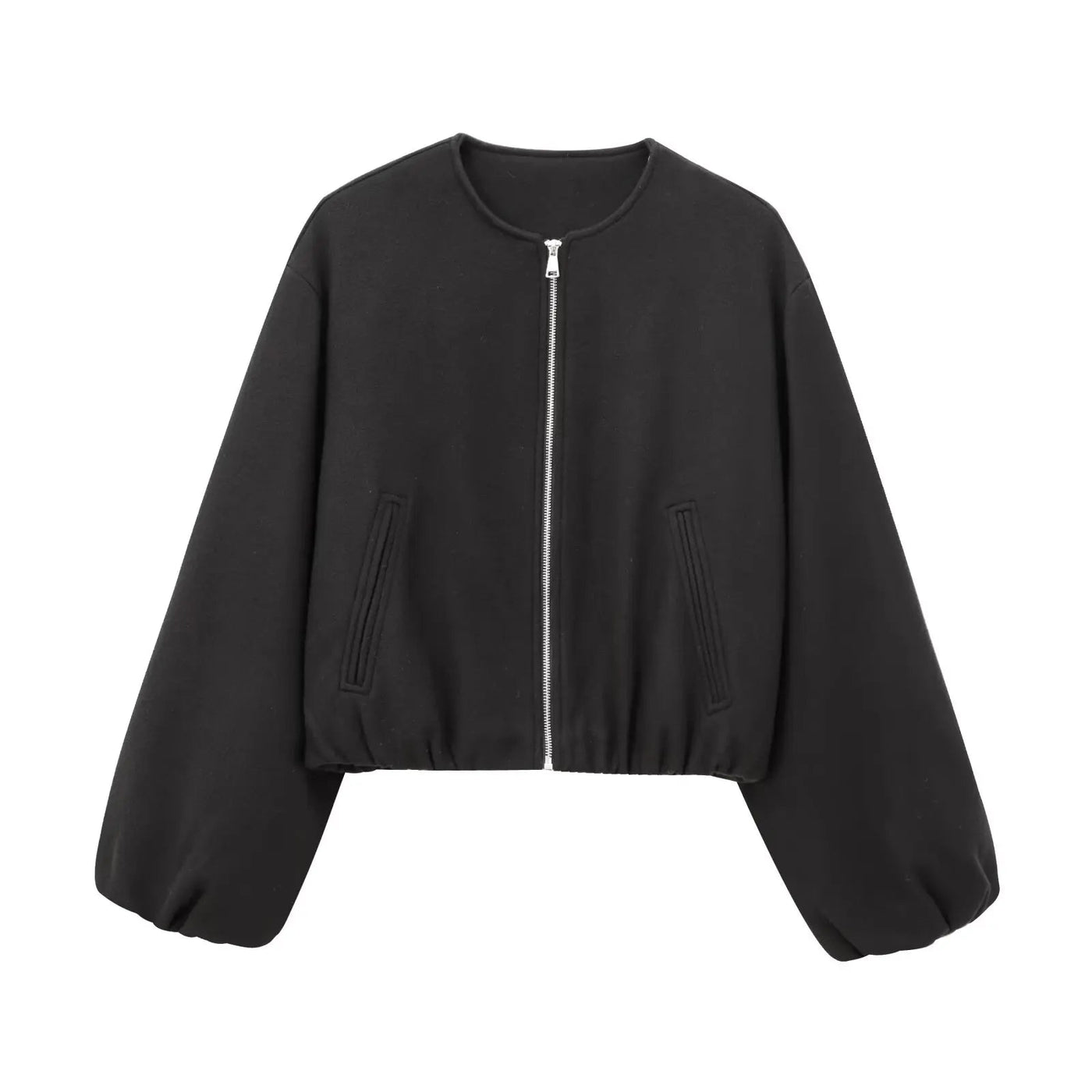 Dames Bomberjack Met Rits En Elastische Fit