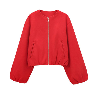 Dames Bomberjack Met Rits En Elastische Fit